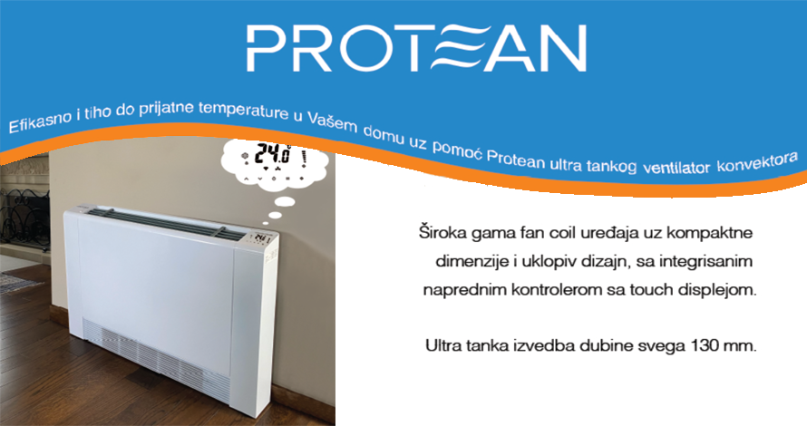 Fan-coil PROTEAN ultra tanki sa LCD termostatom